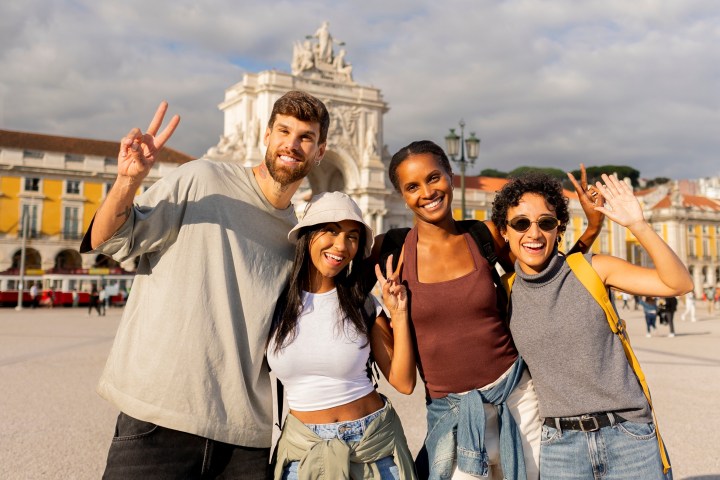 a group of people posing for the camera